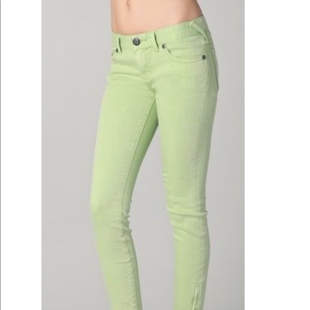 [3 FOR 25] Free People Pastel Green Skinny Jeans